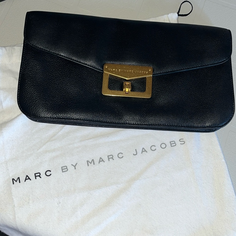 Marc By Marc Jacobs Black Clutch with Gold Accent